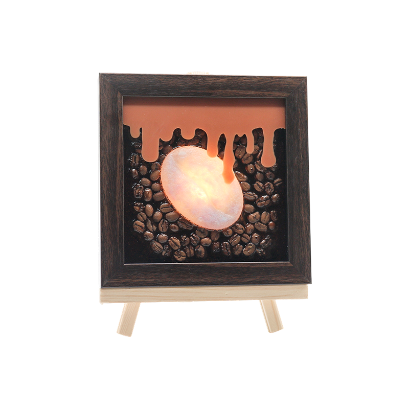 Bernsteinfarbene Kaffeesimulations-Kunstlampe – Lampe mit Kuss-Kaffeeduft