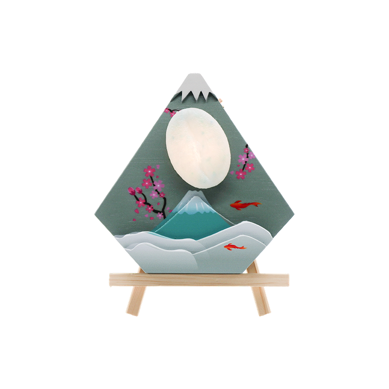 Japanische Desktop-Maihui-Holzkunstlampe - Schneegipfel aus Holz