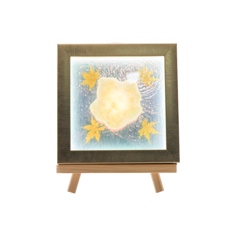 Wasserwellen-Bernstein-Ahornblatt-Simulations-Kunstlampe – Maple Shadow Lamp