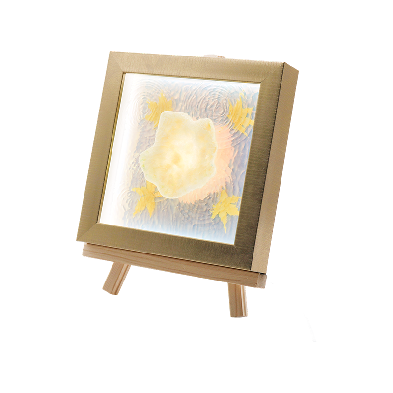 Wasserwellen-Bernstein-Ahornblatt-Simulations-Kunstlampe – Maple Shadow Lamp