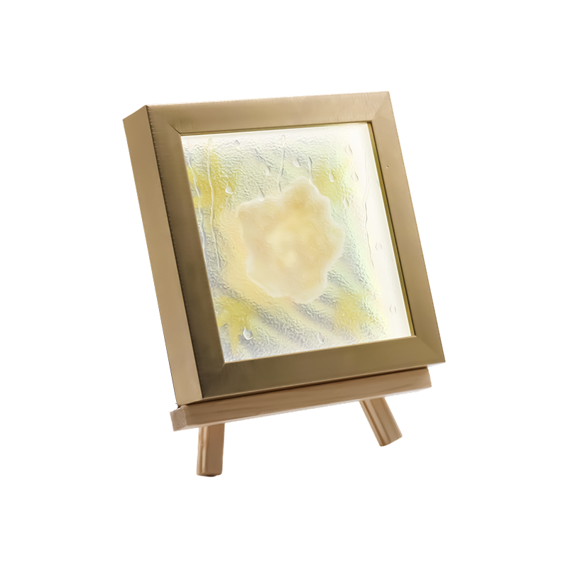 Quadratisches hellgelbes Ahornblatt-Kunstlicht – Ahornfrost