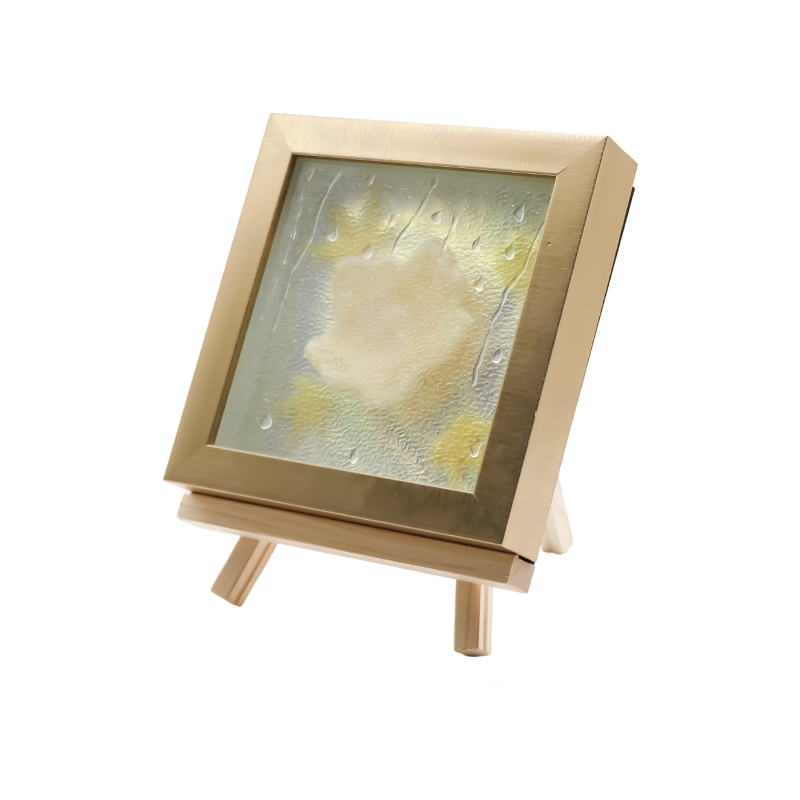 Quadratisches hellgelbes Ahornblatt-Kunstlicht – Ahornfrost