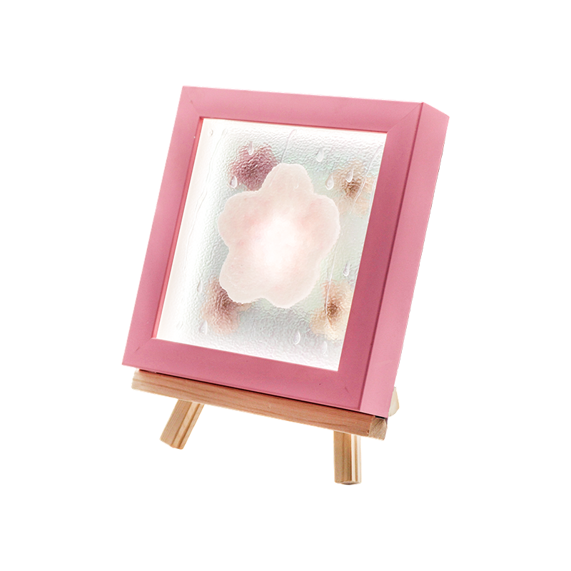 Gelbe Kirschblüten-Kunstlampe mit Holzrahmen – Yozakura-Regen