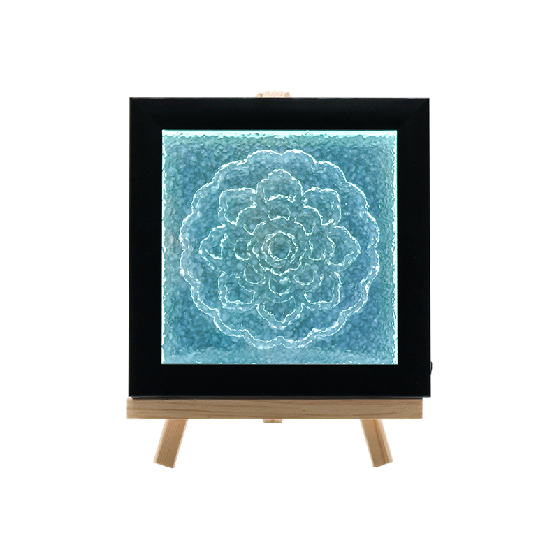 Weiße Kristalllampe mit blauem Blumenmuster - Tianxiang Ripples