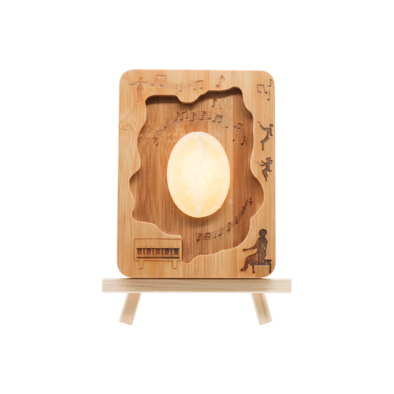 Unregelmäßiger Reliefrahmen, Musik, Holzkunst, Lichtbohne, Klangzeit