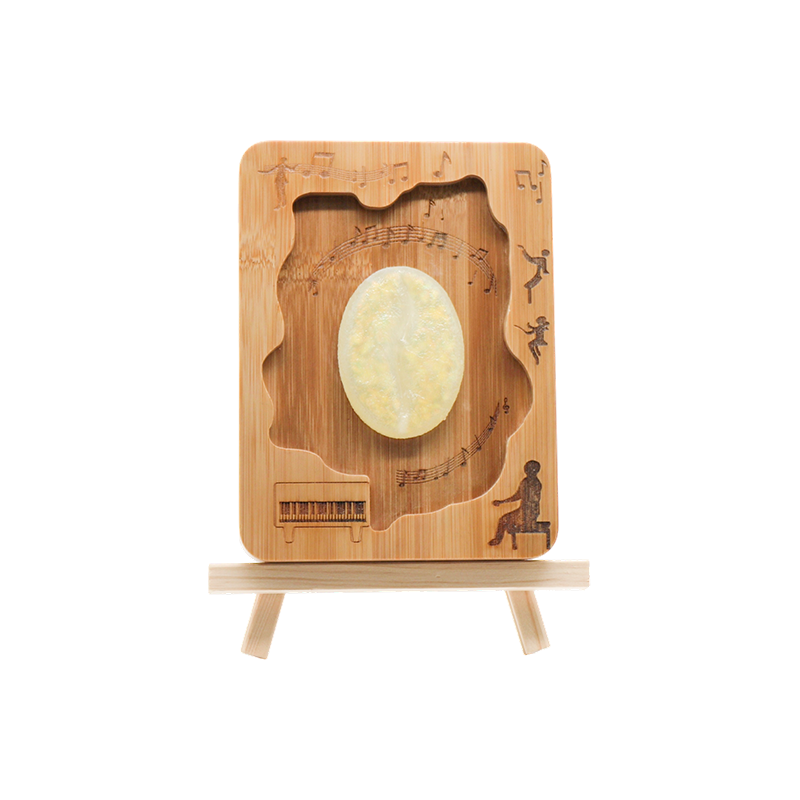 Unregelmäßiger Reliefrahmen, Musik, Holzkunst, Lichtbohne, Klangzeit