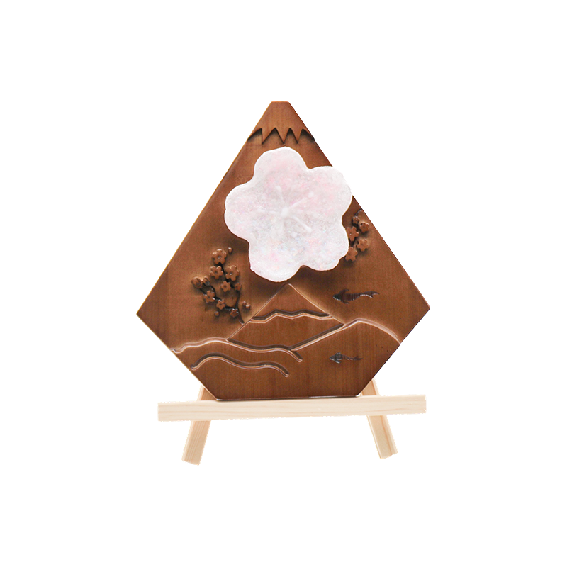 Japanische Desktop-Maihui-Holzkunstlampe - Schneegipfel aus Holz