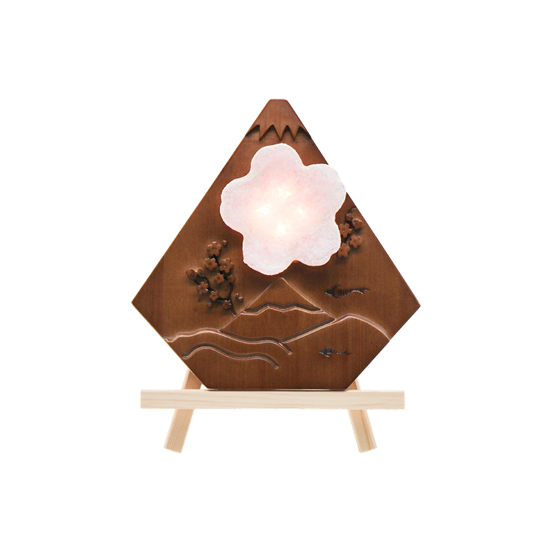 Japanische Desktop-Maihui-Holzkunstlampe - Schneegipfel aus Holz