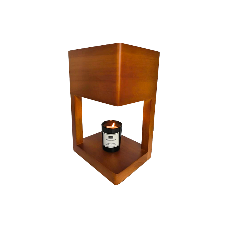 Kerzenwärmerlampe mit einfachem geometrischem Rahmen – ruhige Ecke