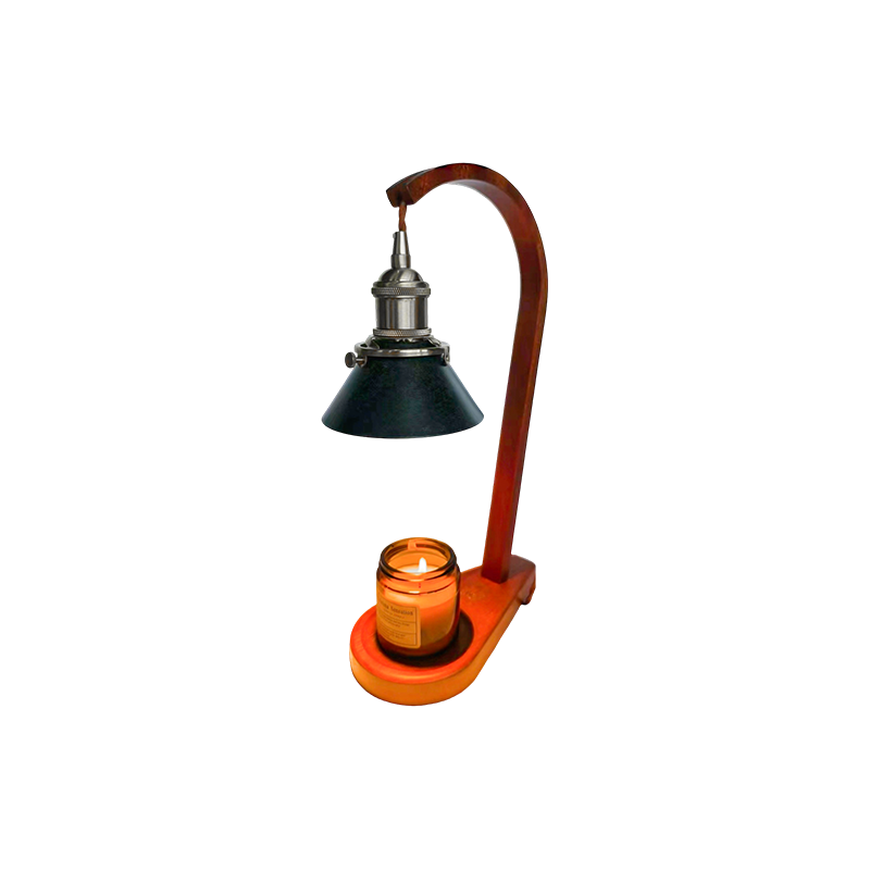Kerzenwärmerlampe mit schwarzem Kegelschirm – Schleierlicht