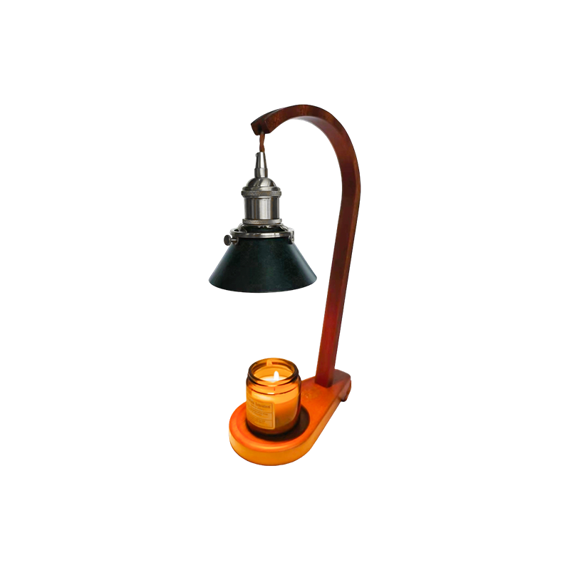 Kerzenwärmerlampe mit schwarzem Kegelschirm – Schleierlicht